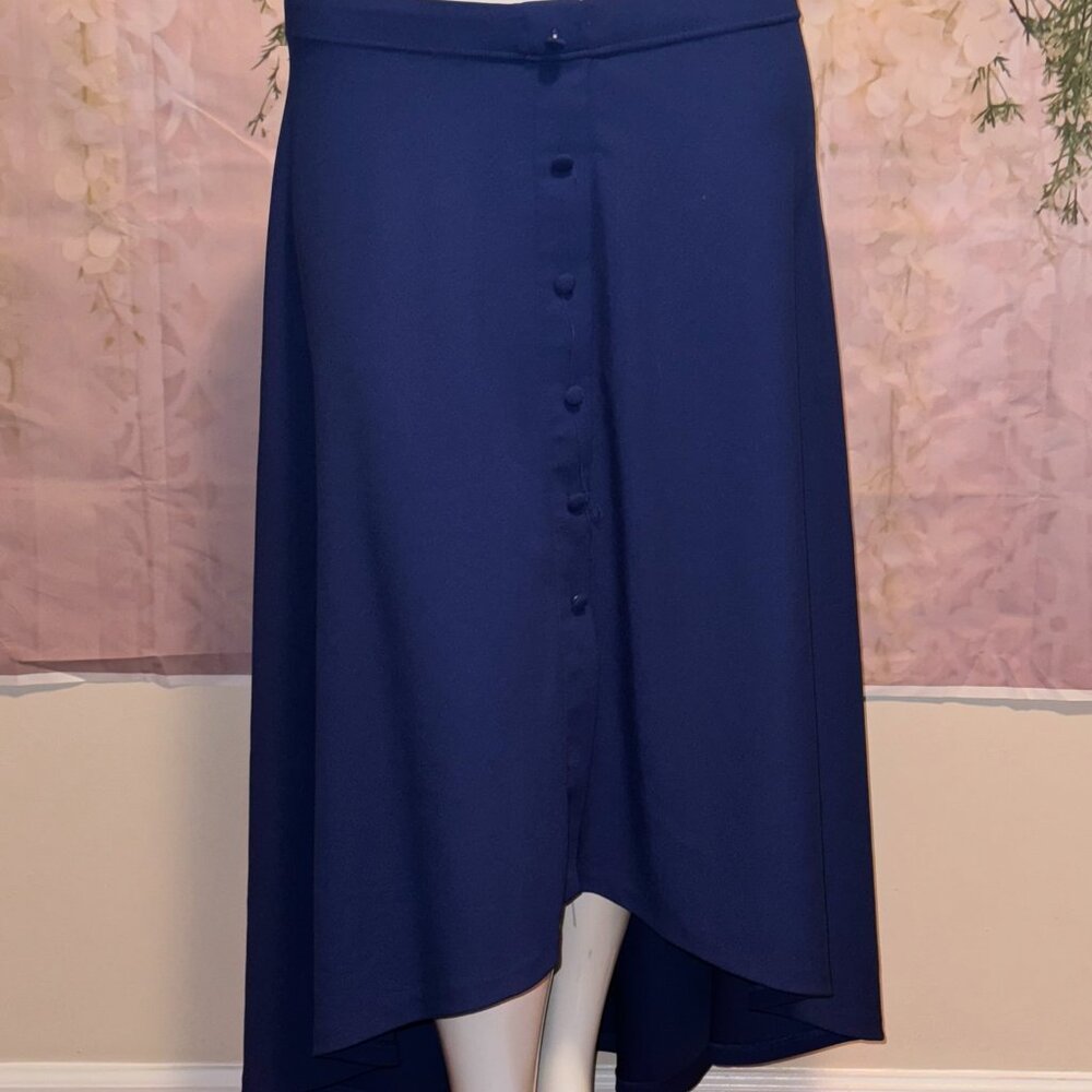 14-16- Ashley Stewart- Hi Lo Royal Blue Skirtr